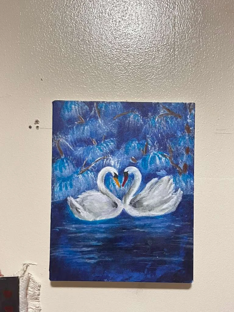 Painting of Two Swans