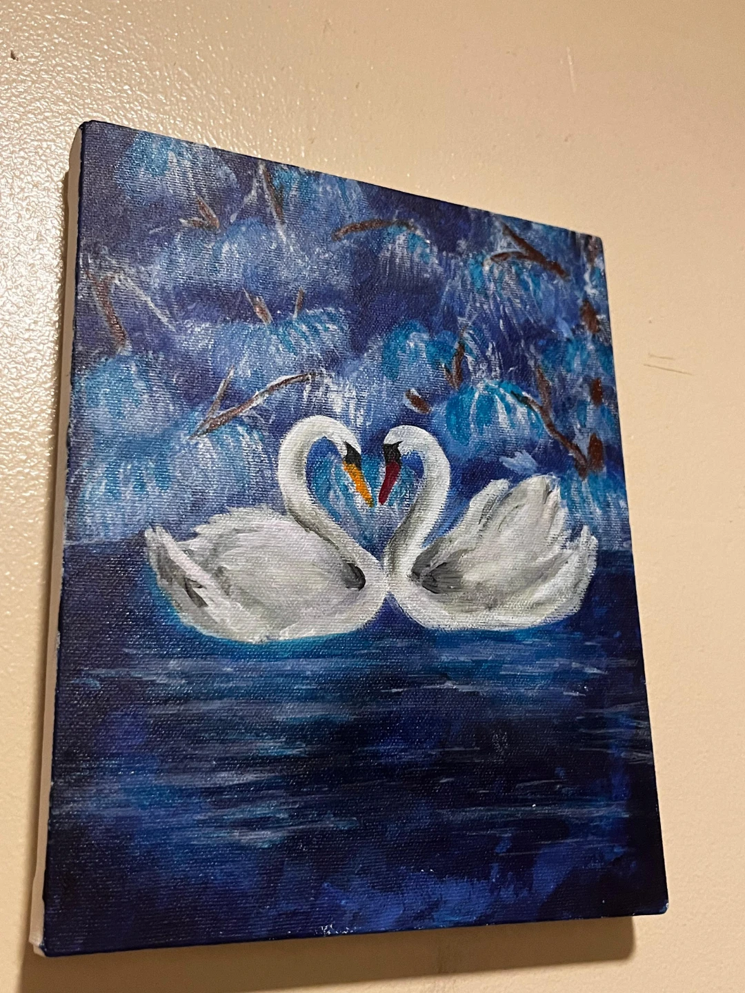 Painting of Two Swans - photo 2