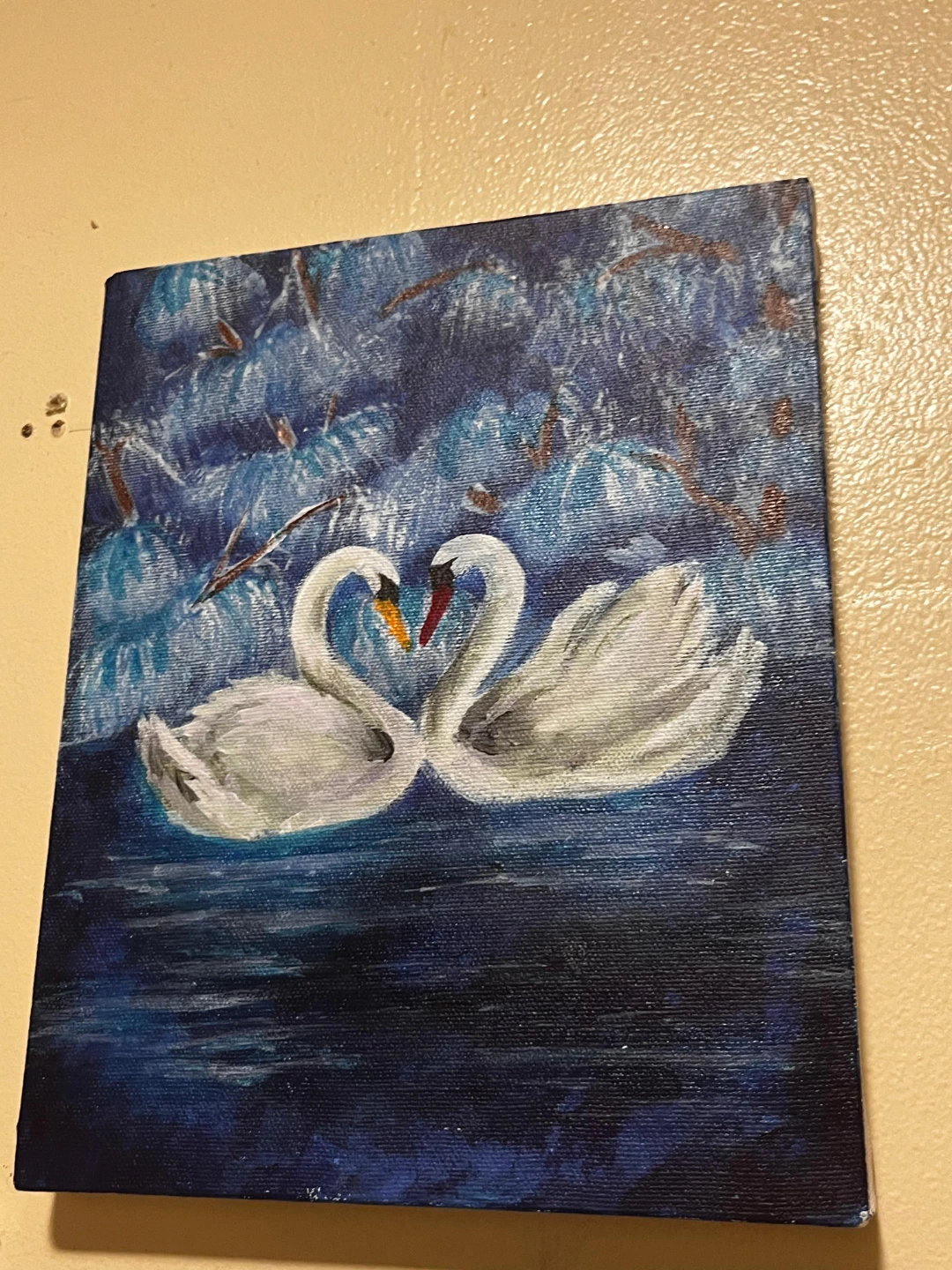 Painting of Two Swans - photo 3