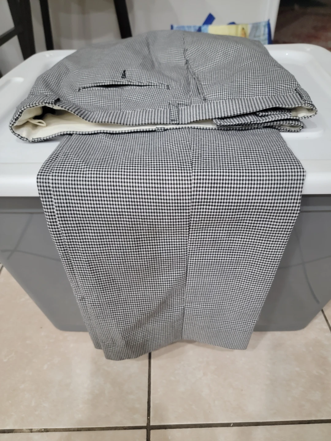 Jonathan Robert Black Gingham Pants - Size 36