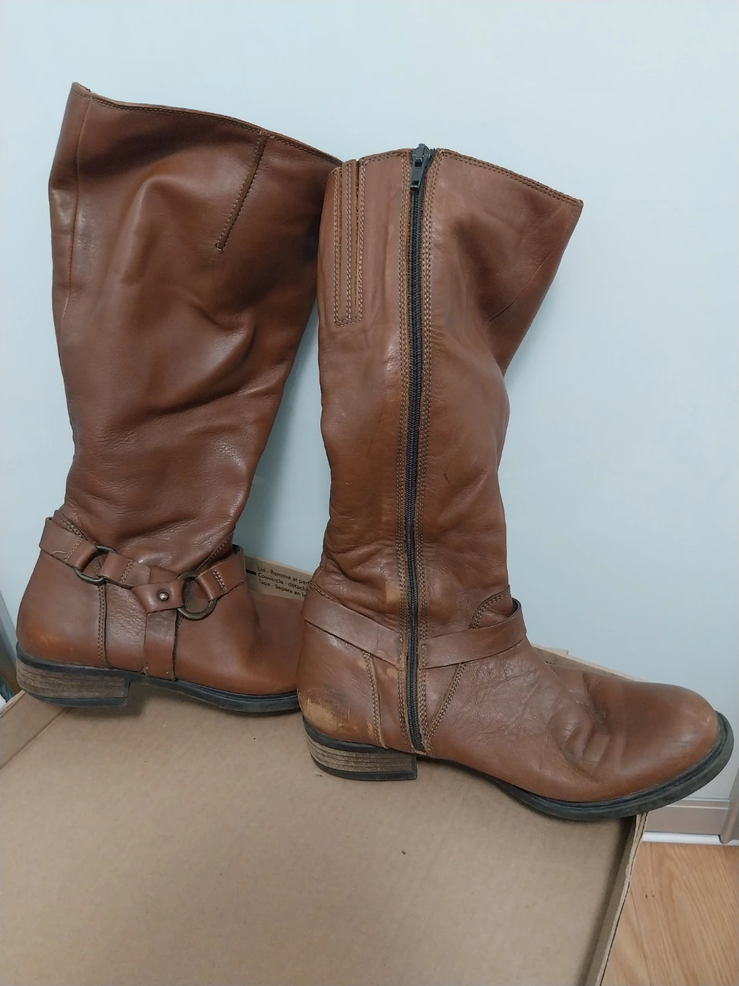 Clarks Brown Leather Knee-High Boots