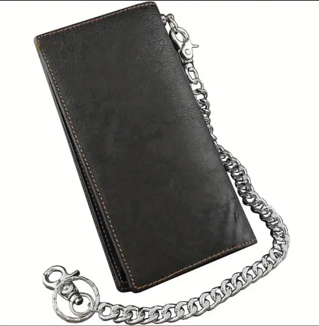 Men's Leather Wallet with 🌟 Concho Buckle &  Biker's Chain. - photo 2