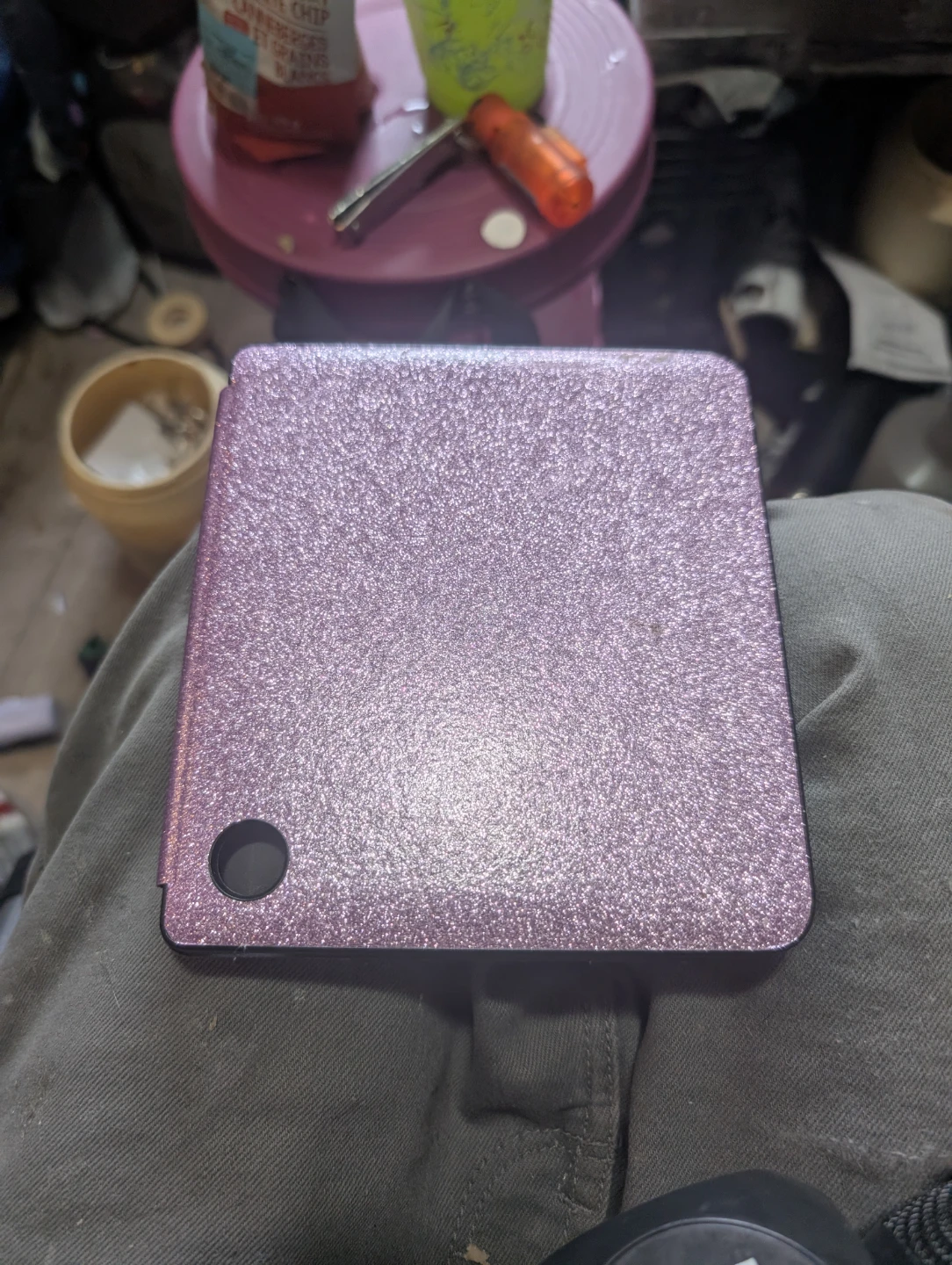Kawest Flip Case for kindle reader 3/4 - Purple Glitter