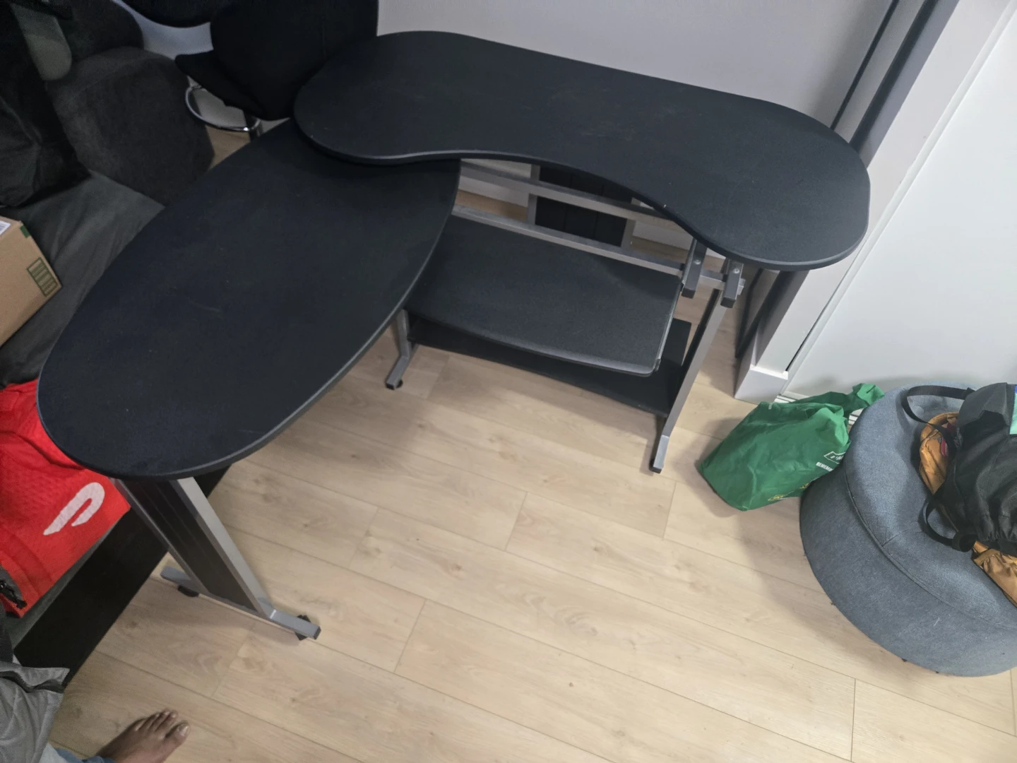 Black Computer Desk, bar stools, sofa 3 seater and 2 seater - photo 2