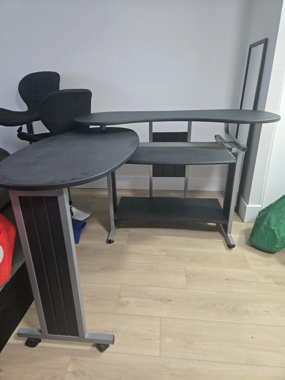 Black Computer Desk, bar stools, sofa 3 seater and 2 seater - photo 3