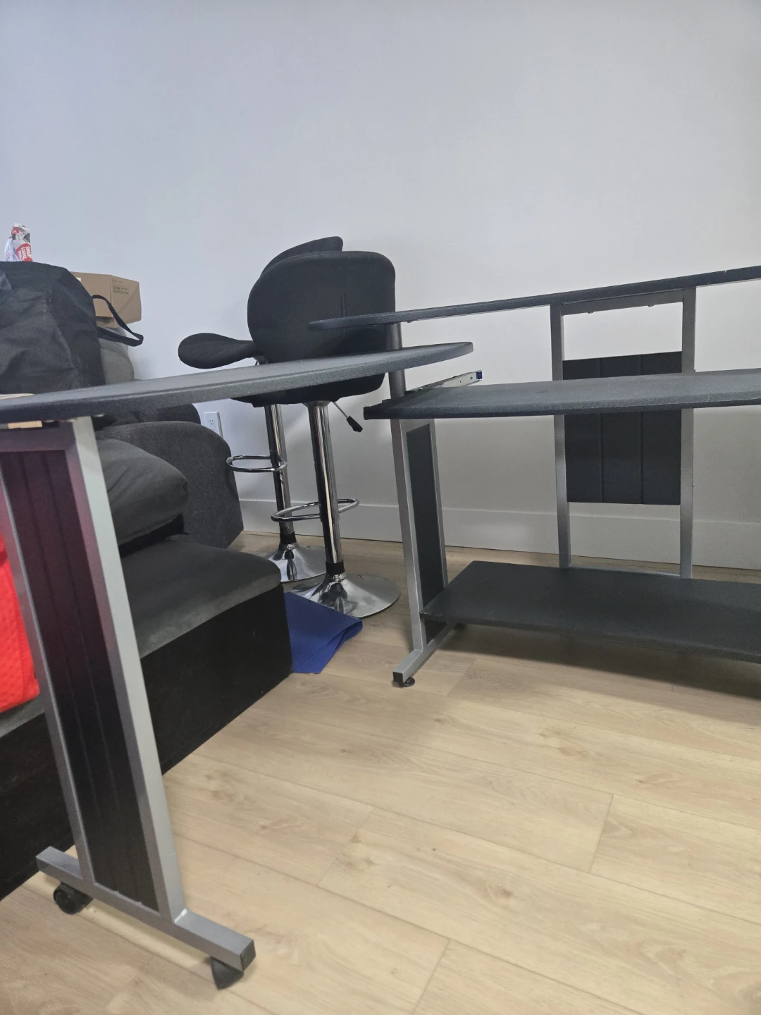 Black Computer Desk, bar stools, sofa 3 seater and 2 seater - photo 4