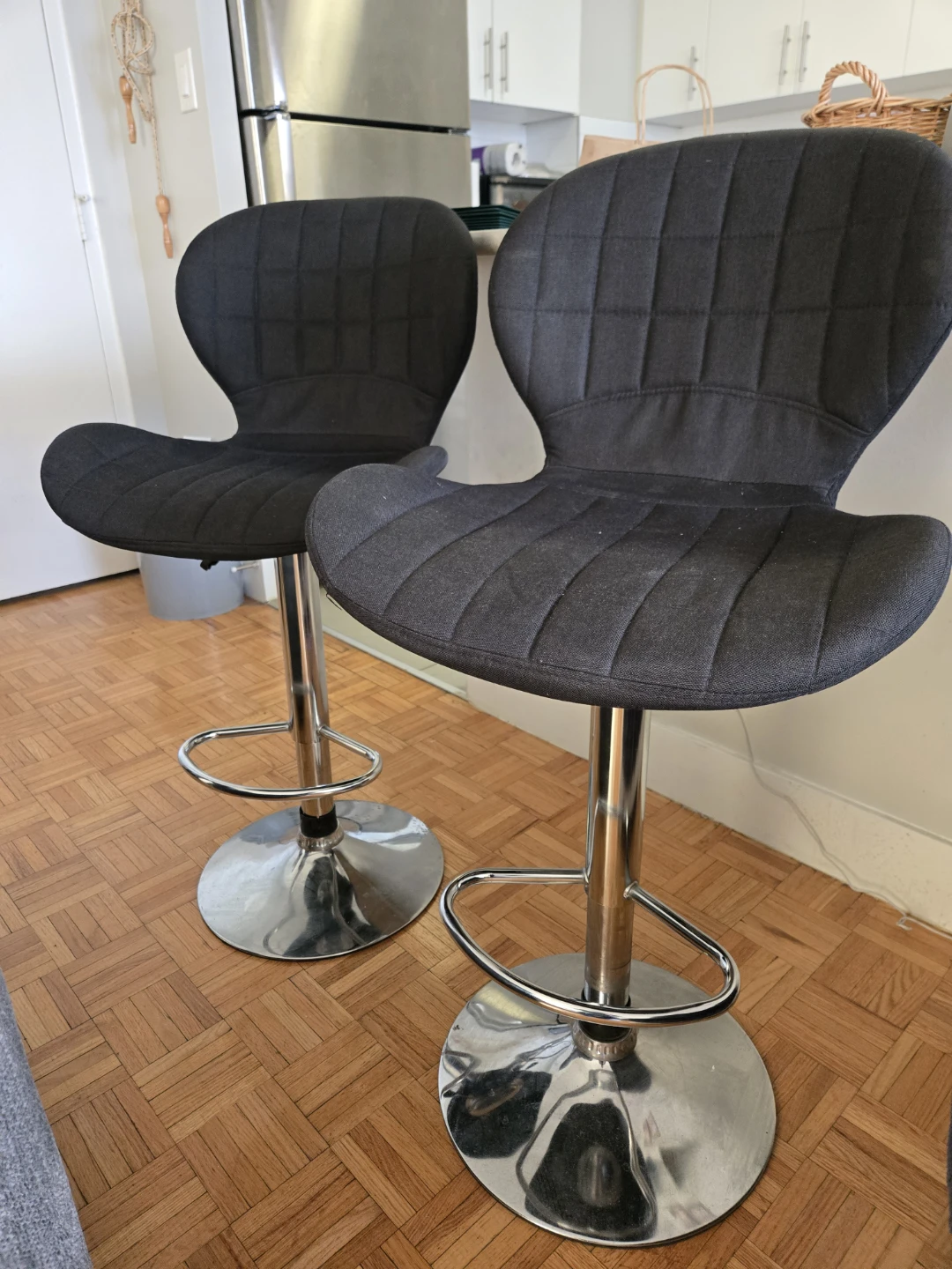 Black Computer Desk, bar stools, sofa 3 seater and 2 seater - photo 5
