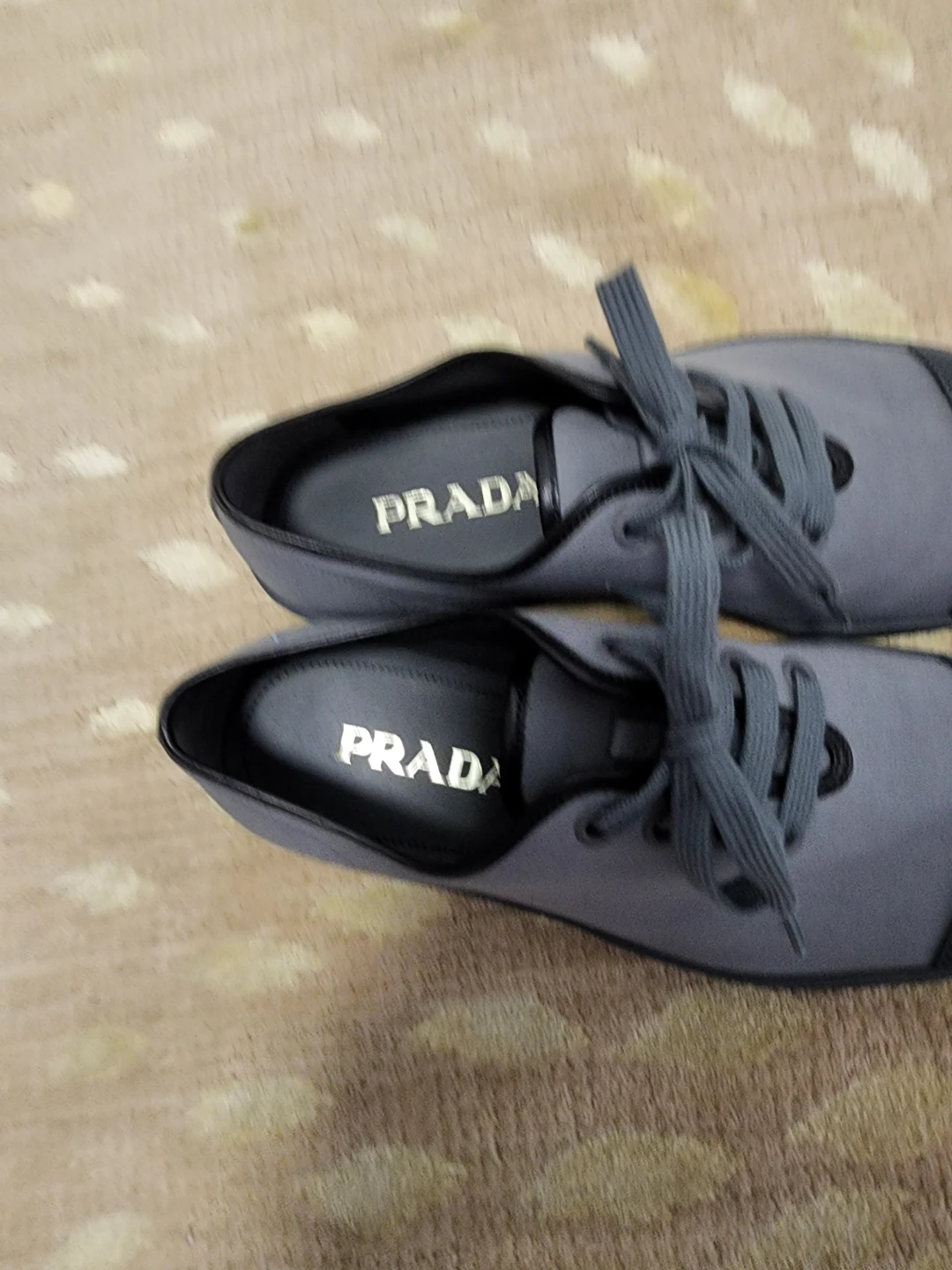 Prada Grey Lace-Up Shoes