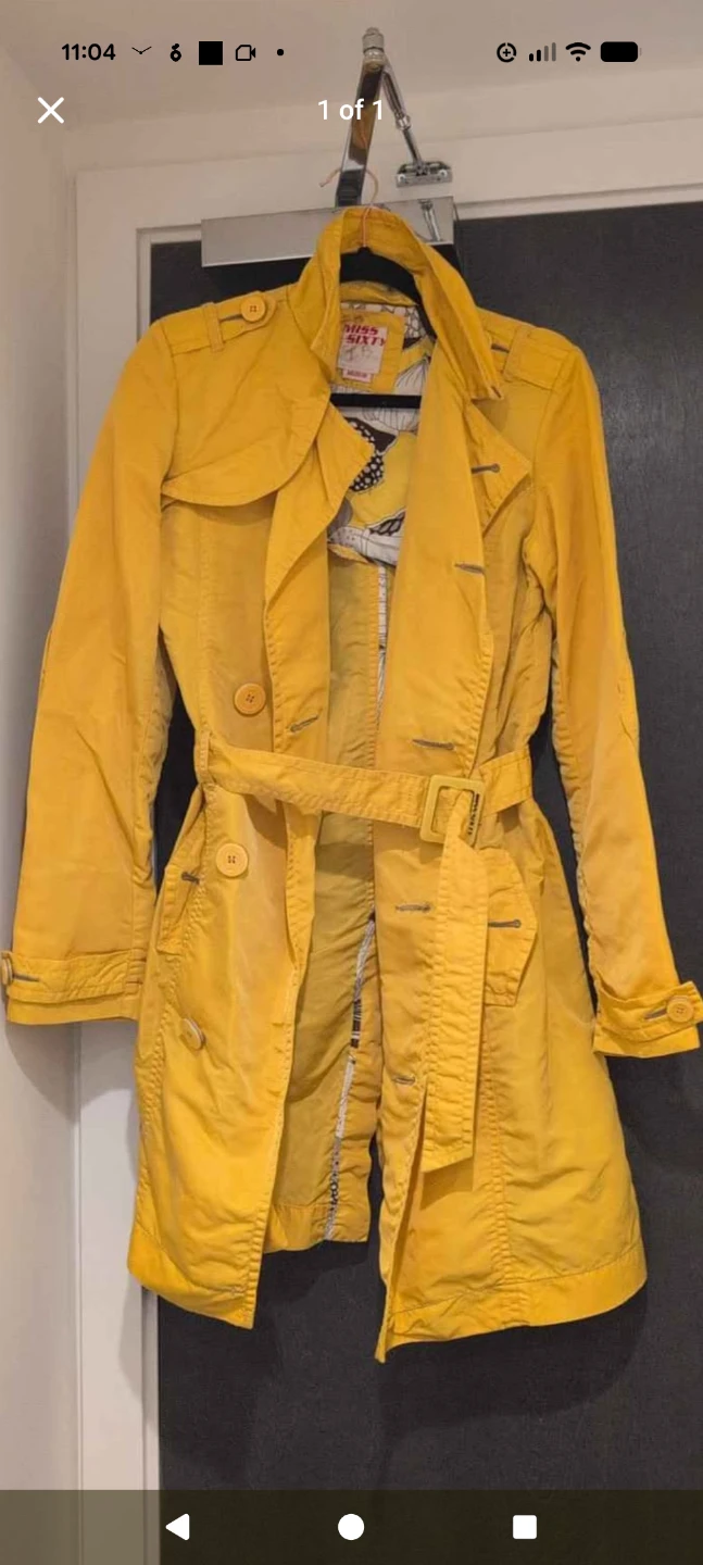 Vintage Miss Sixty Yellow Trench Coat