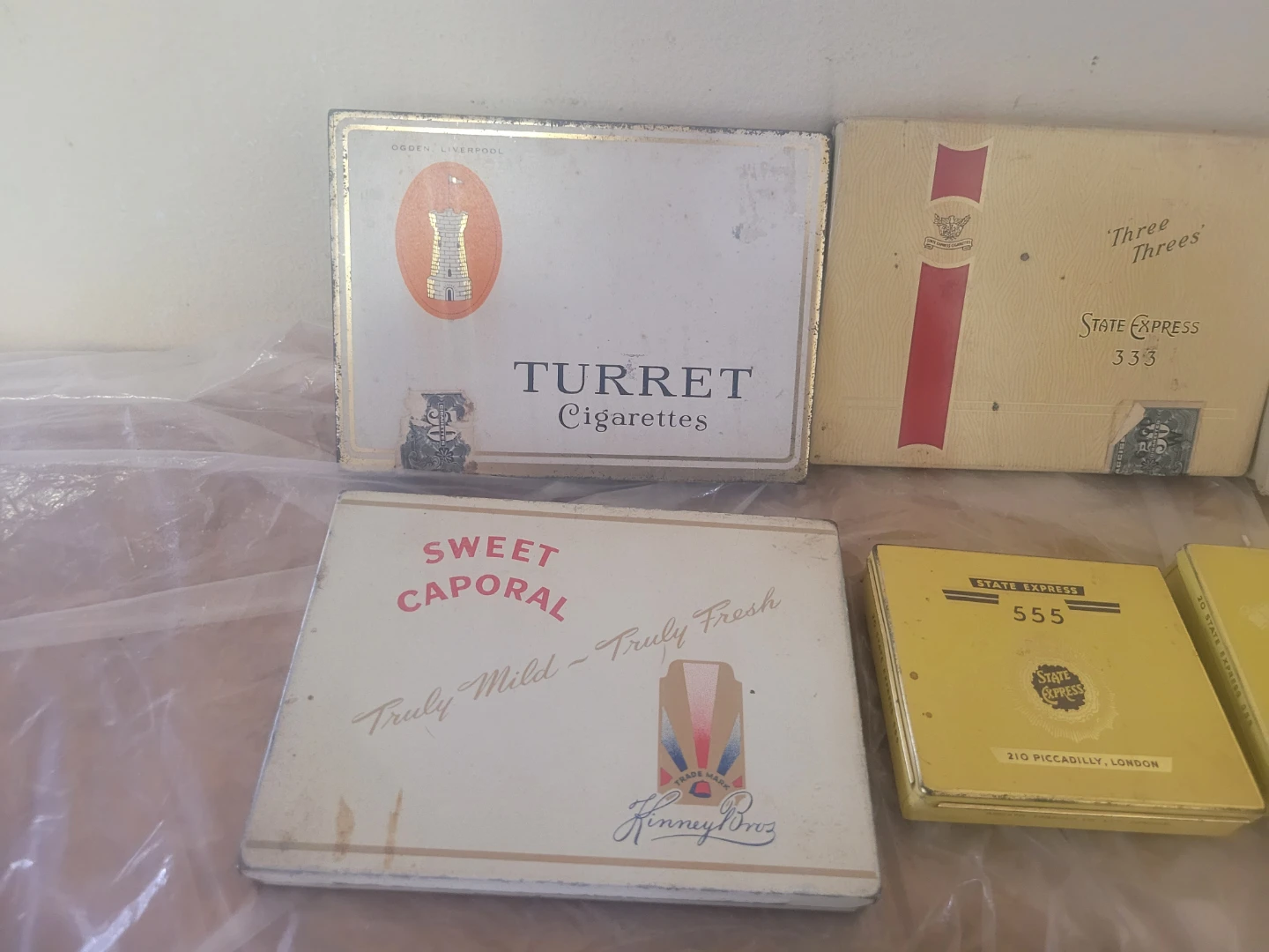 9 VINTAGE CIGARETTE TIN GOLD BLOCK TURRET SWEET CAPORAL - photo 3