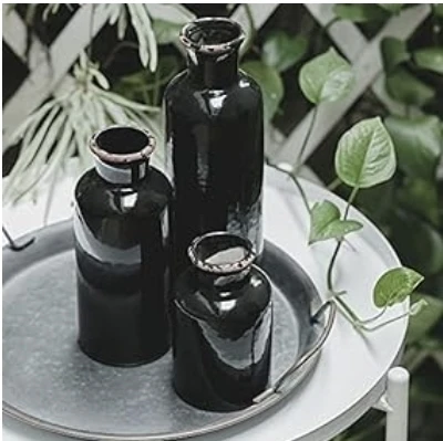 🥕Black Decorative Vases x3 - photo 3