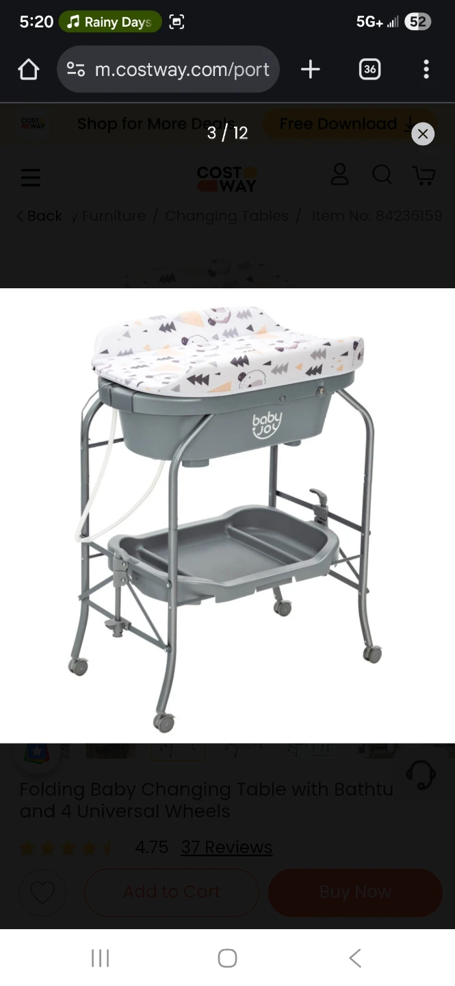 Baby Joy Folding Baby Changing Table with Bathtub - photo 5