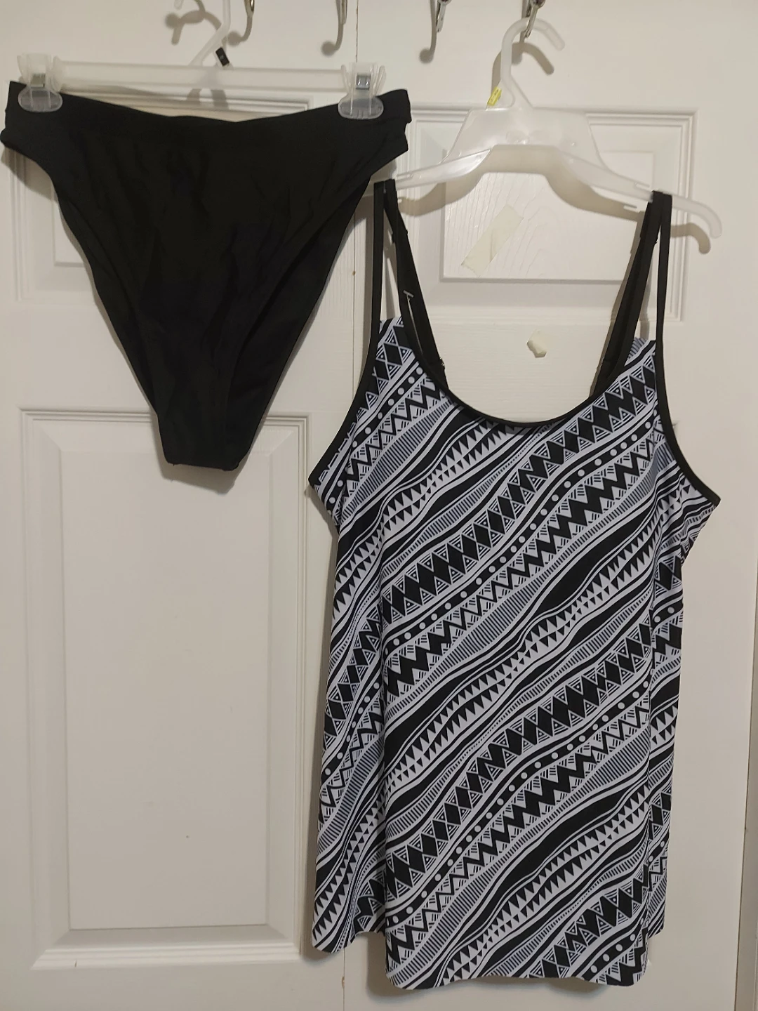Swimsuit Set - Black & White Pattern