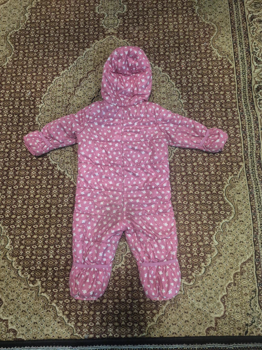 Pink Floral Baby Snowsuit - photo 2