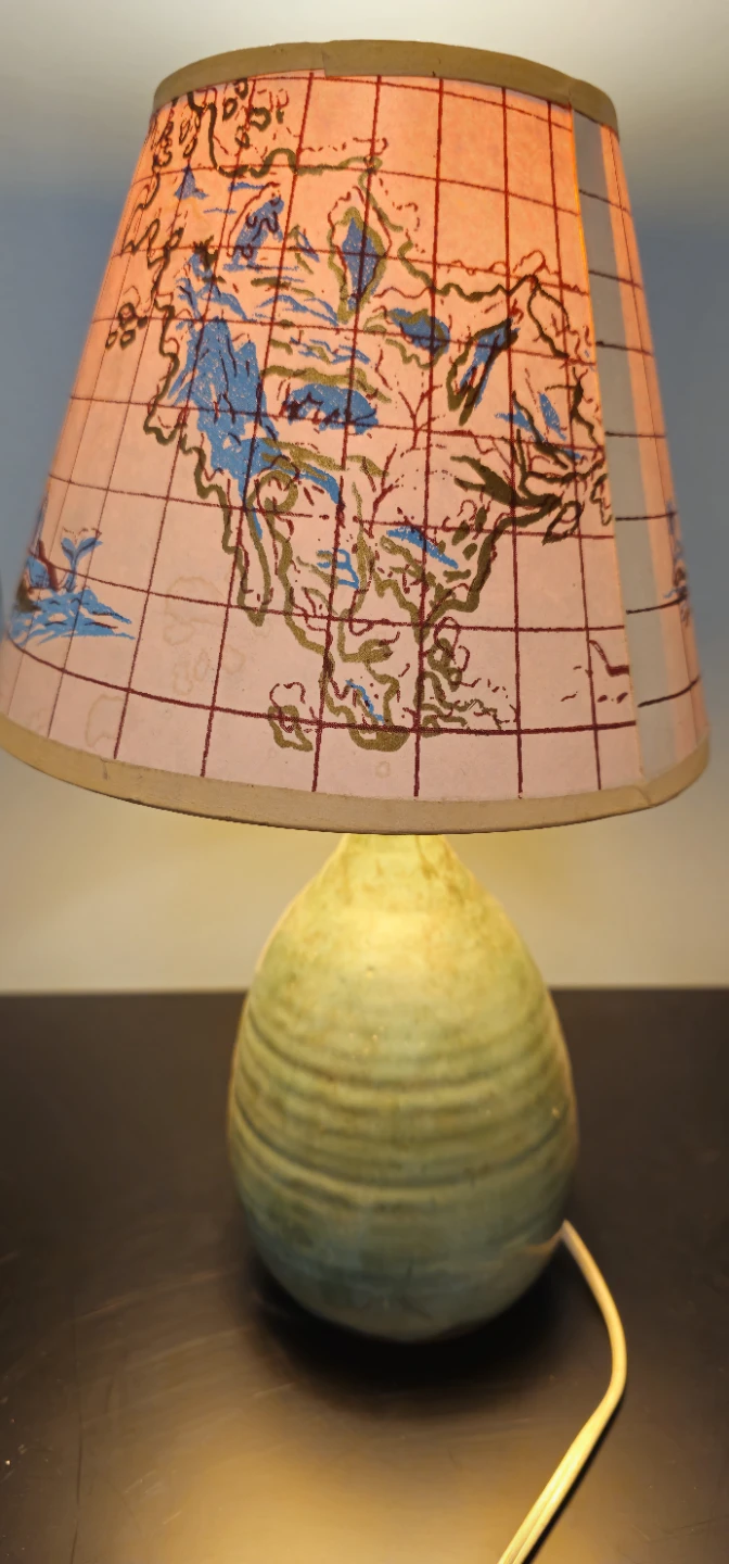Ceramic Lamp with Nautical and Map Shade - photo 2