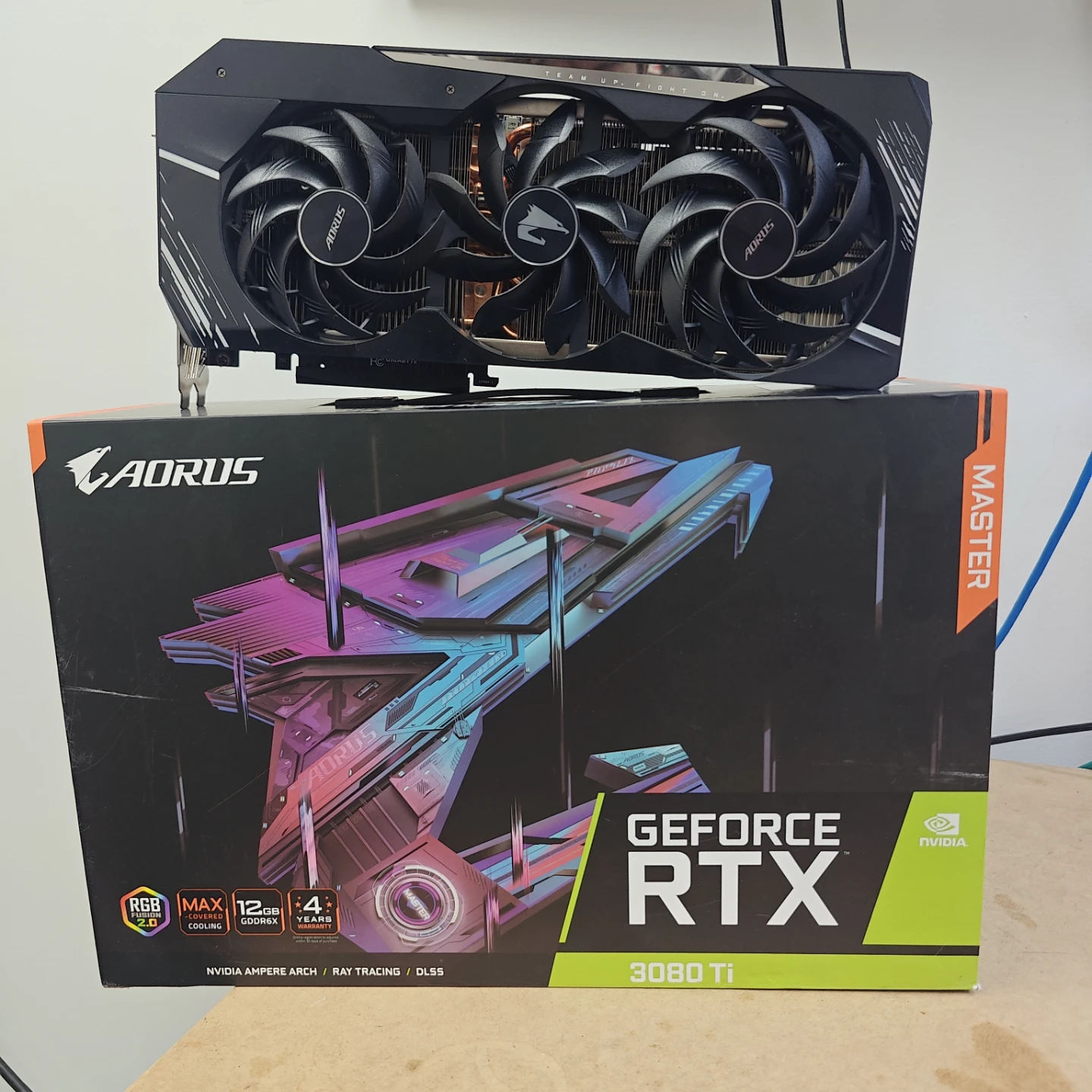 RTX 3080 Ti Aorus Master GPU with built-in display