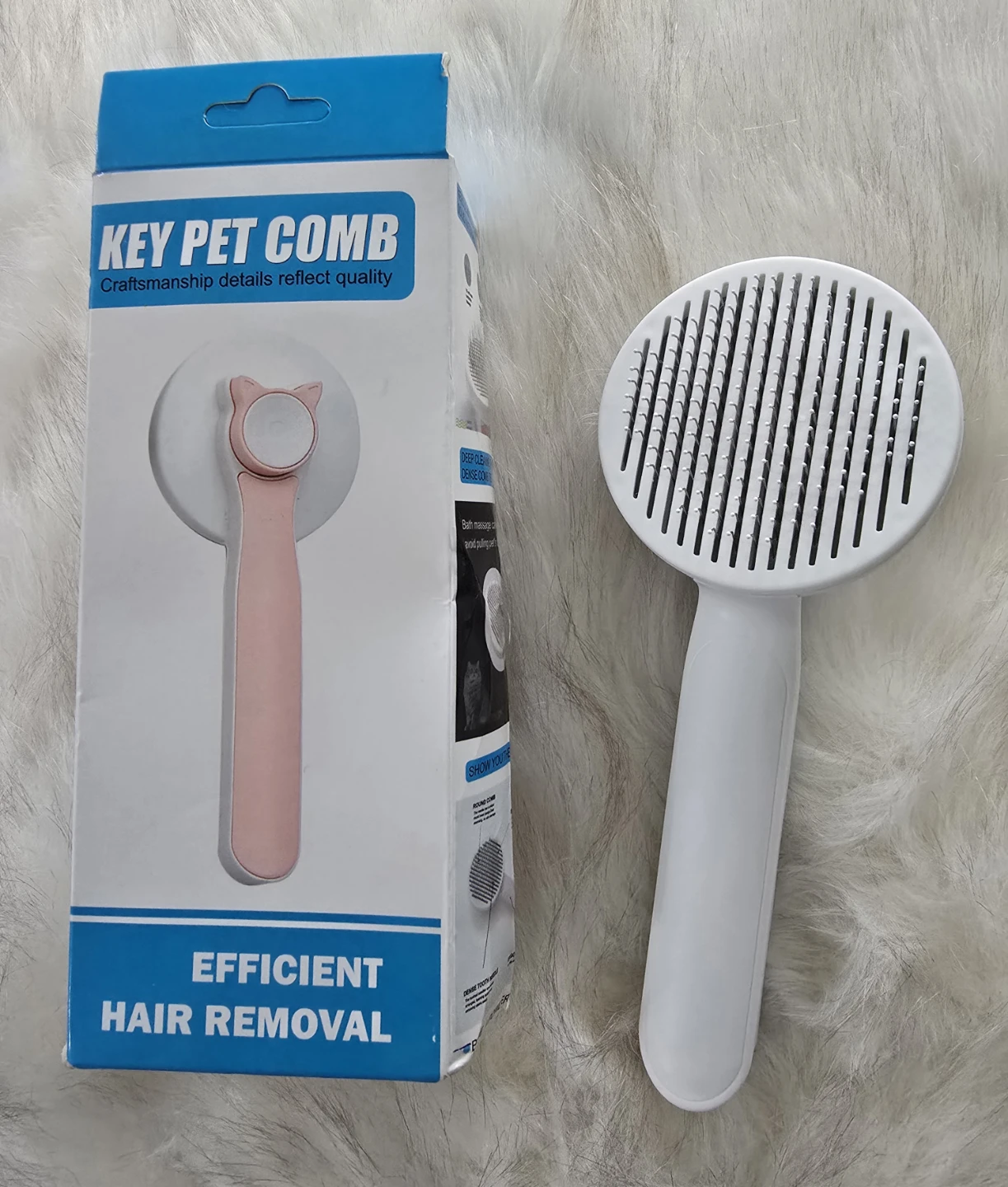 Key Pet Comb Self-Cleaning Slicker Brush - photo 4