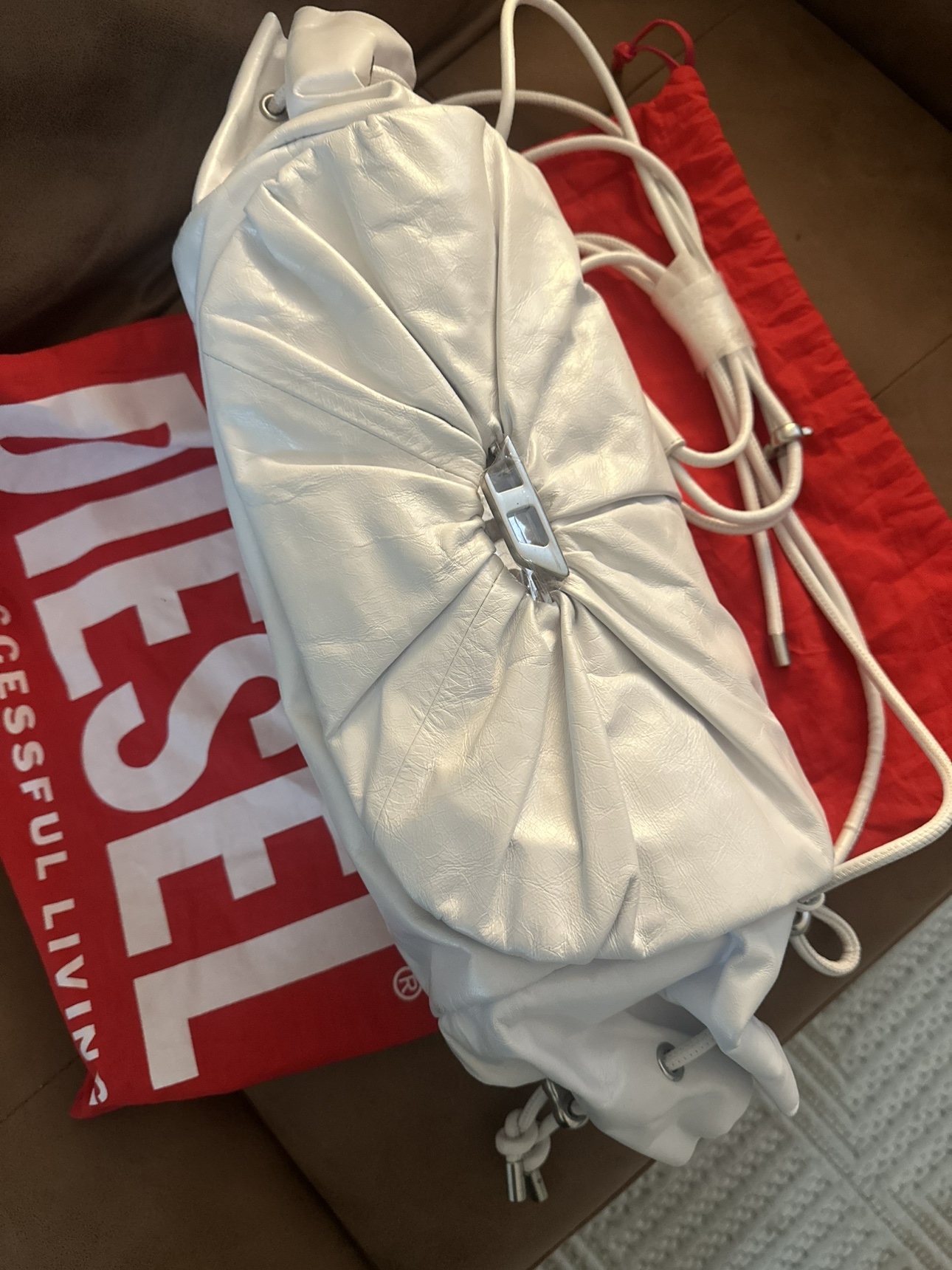 New Diesel Scrunch-D Shoulder Bag – White - photo 4
