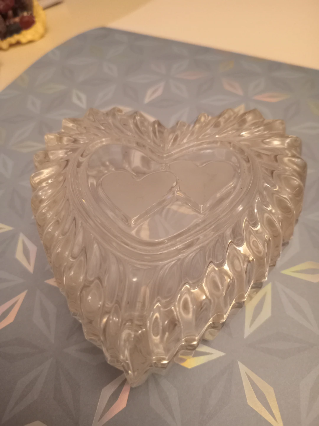 Heart-Shaped Glass Trinket Box