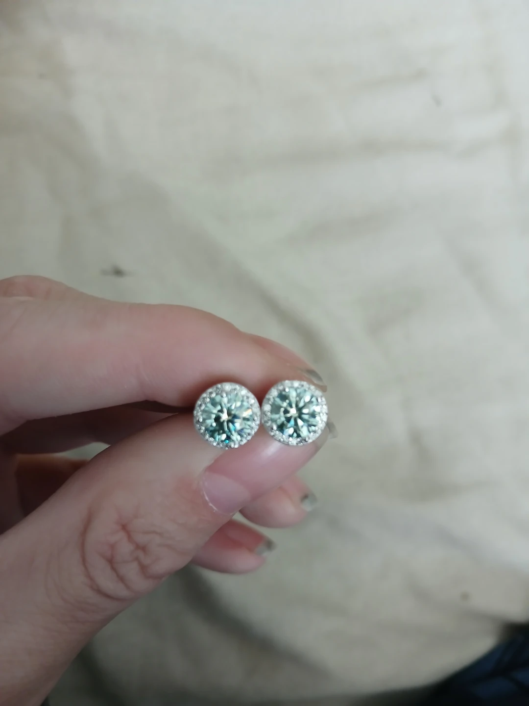 925 Silver And Turquoise Moissanite Earrings