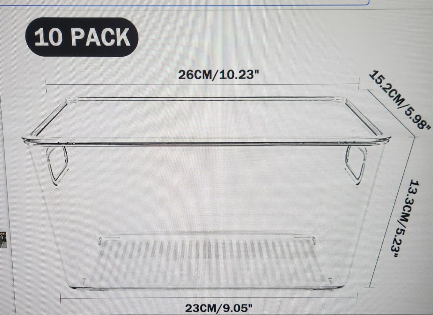 10-Pack Clear Plastic Storage Bins - photo 3