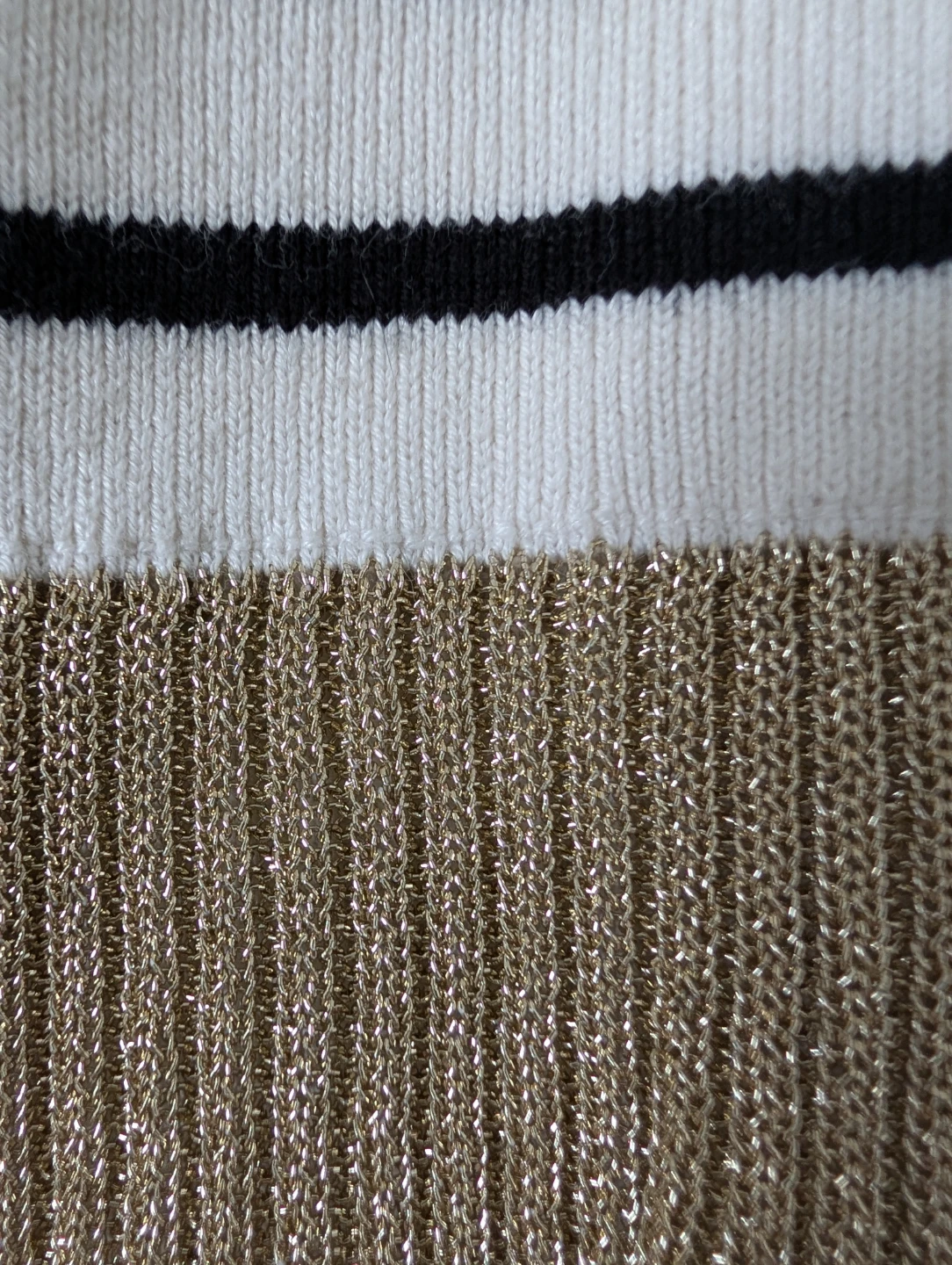 Marled Striped Sweater with Gold Accents - photo 3