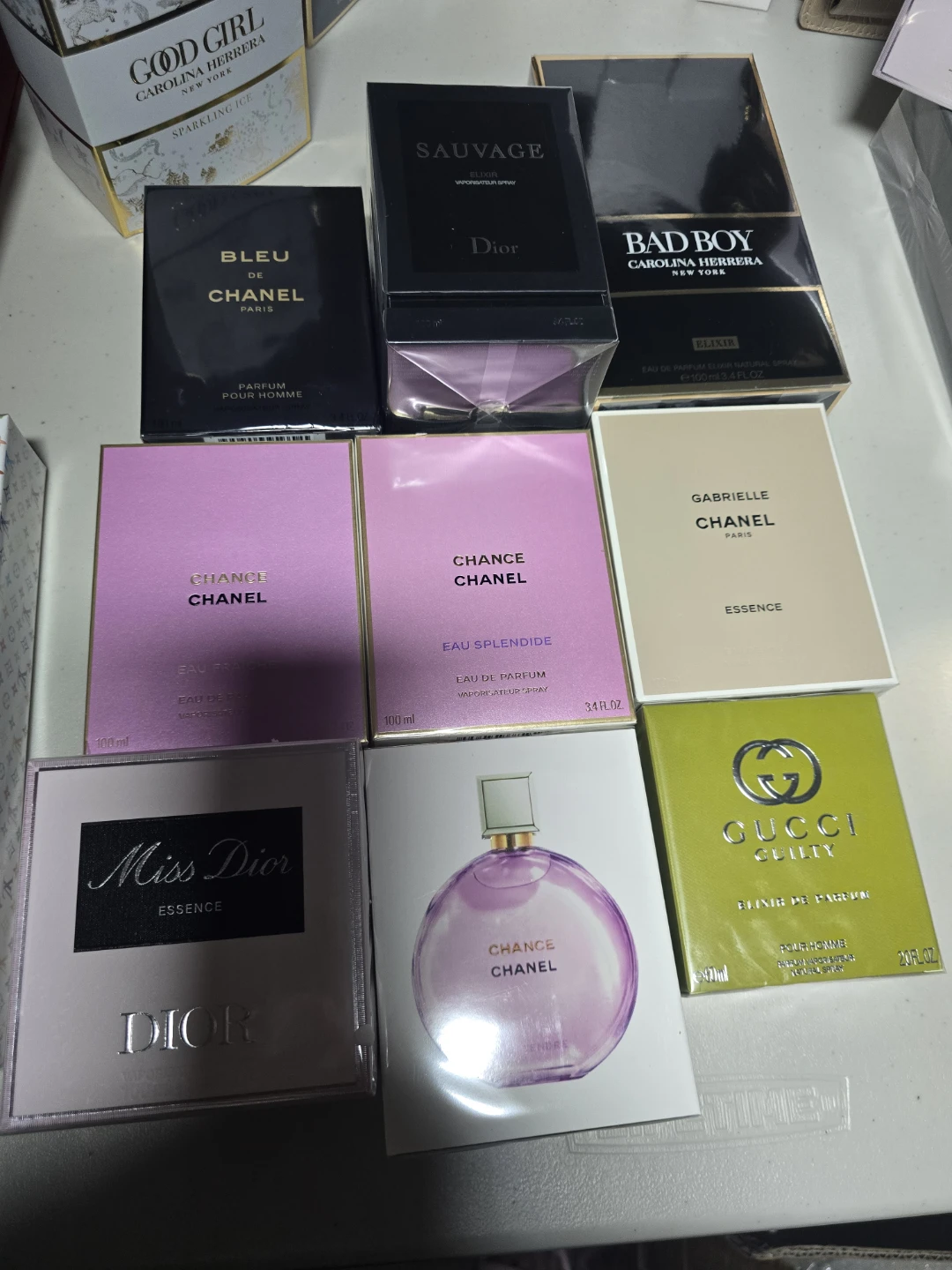 Assorted Designer Perfumes - Chanel, Dior, Gucci, Herrera