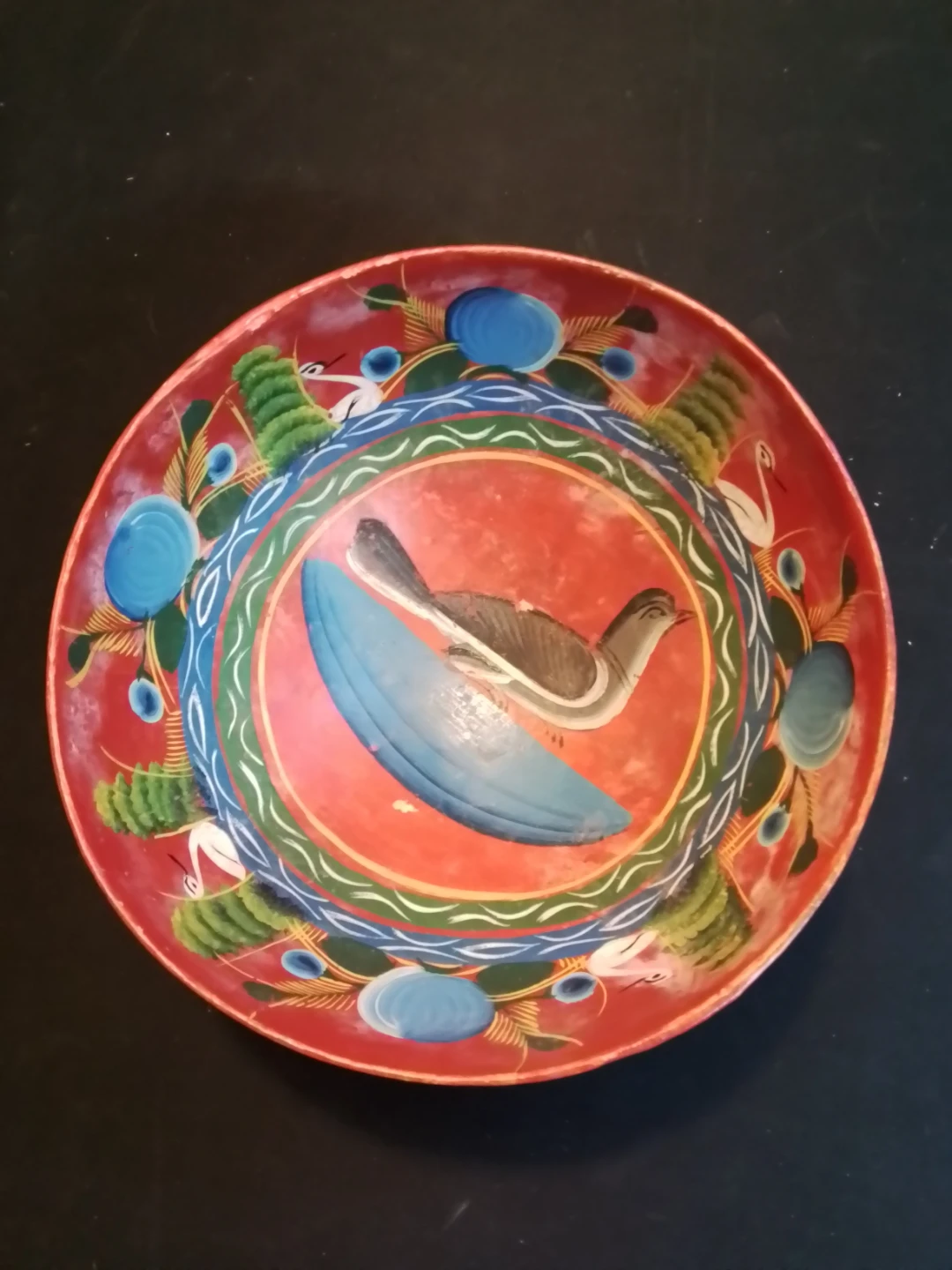 Hand-painted Folk Art Bowl
