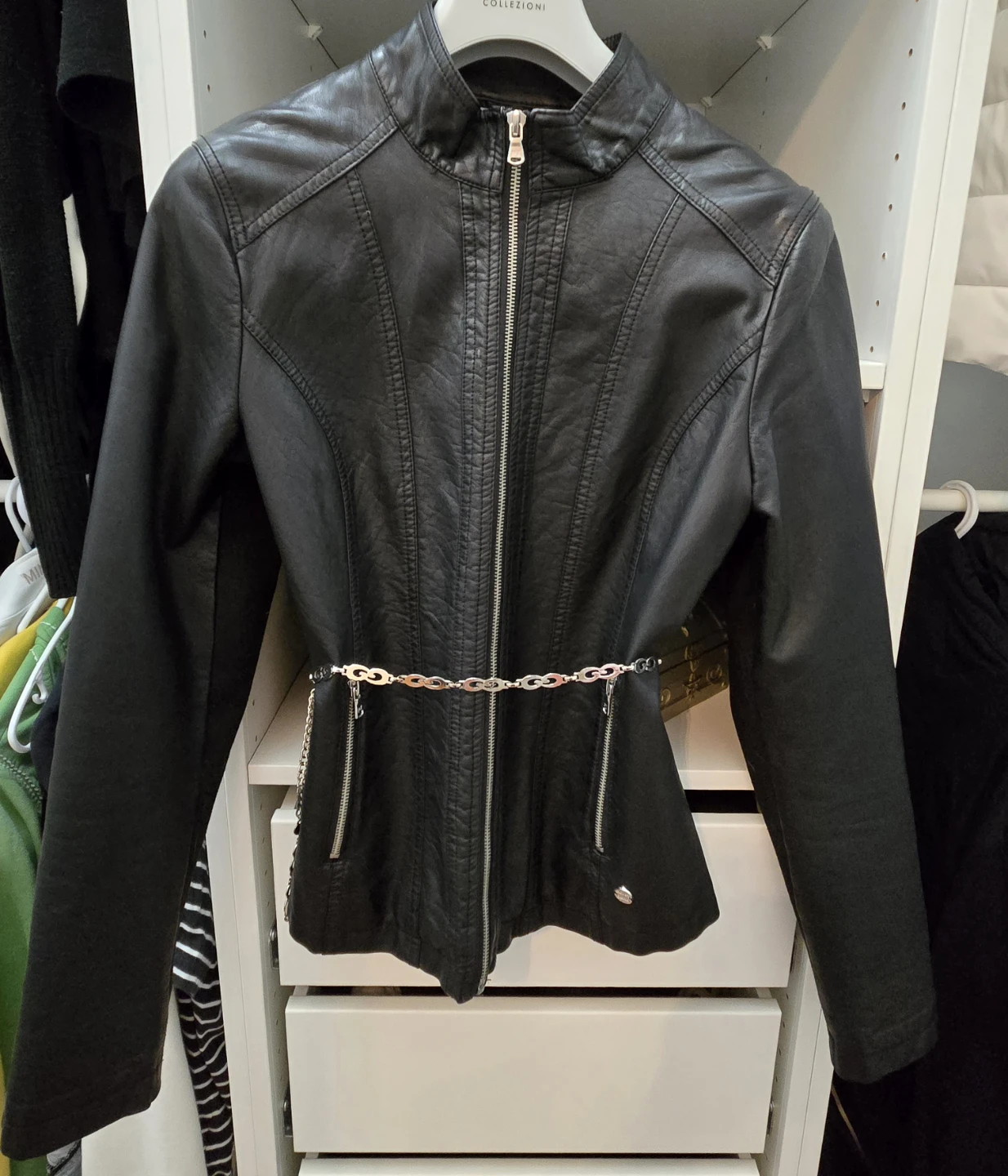 Black Faux Leather Jacket - photo 2