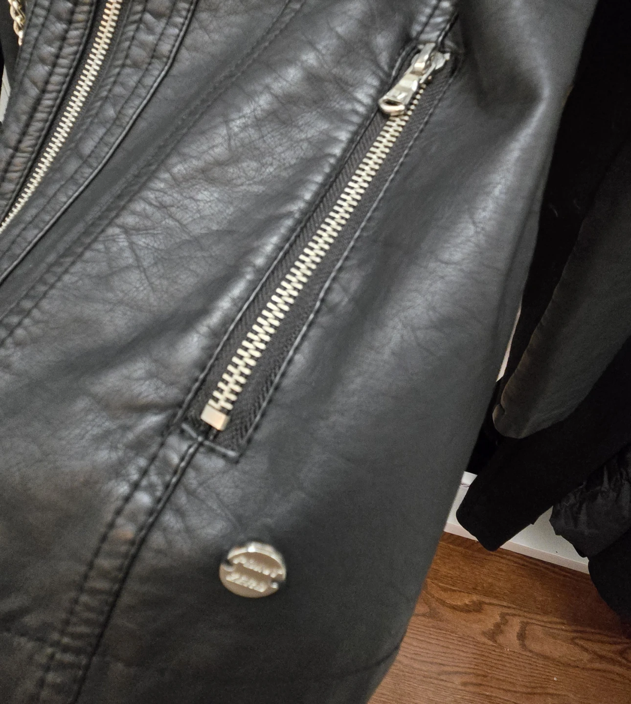 Black Faux Leather Jacket - photo 5