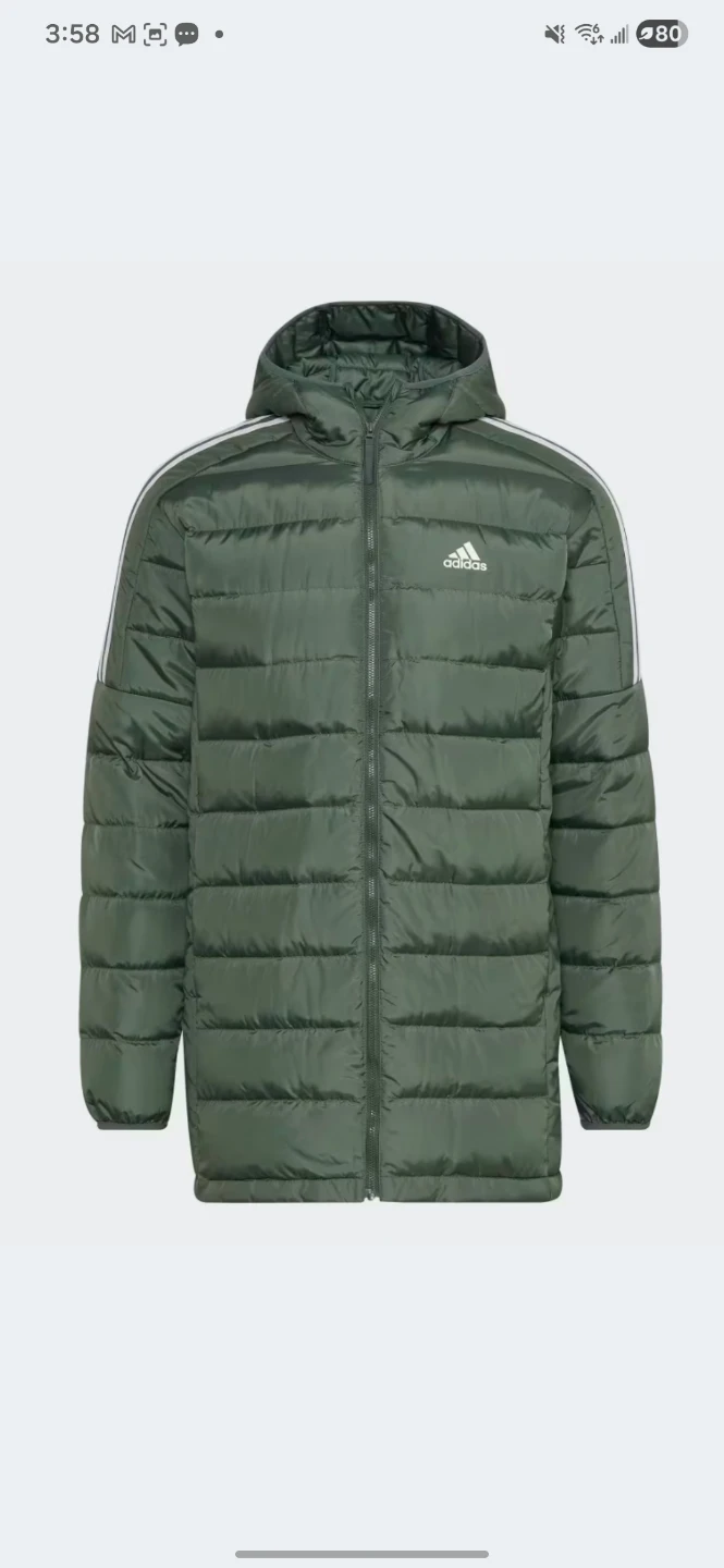 Adidas Essentials Down Parka - Green Oxide
