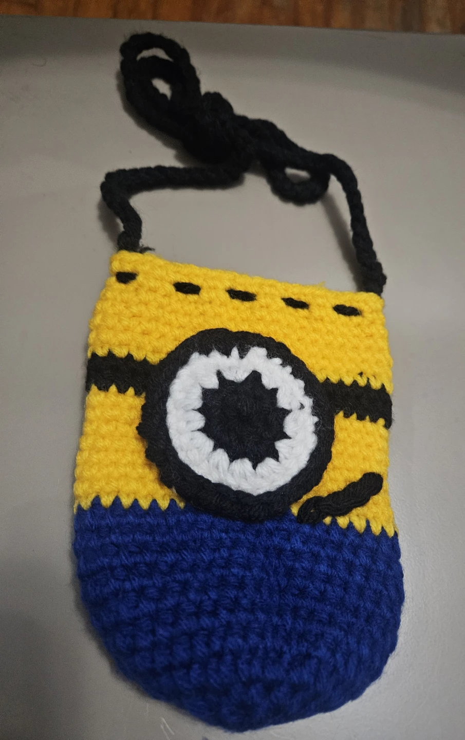 Crocheted Minion Drawstring Pouch