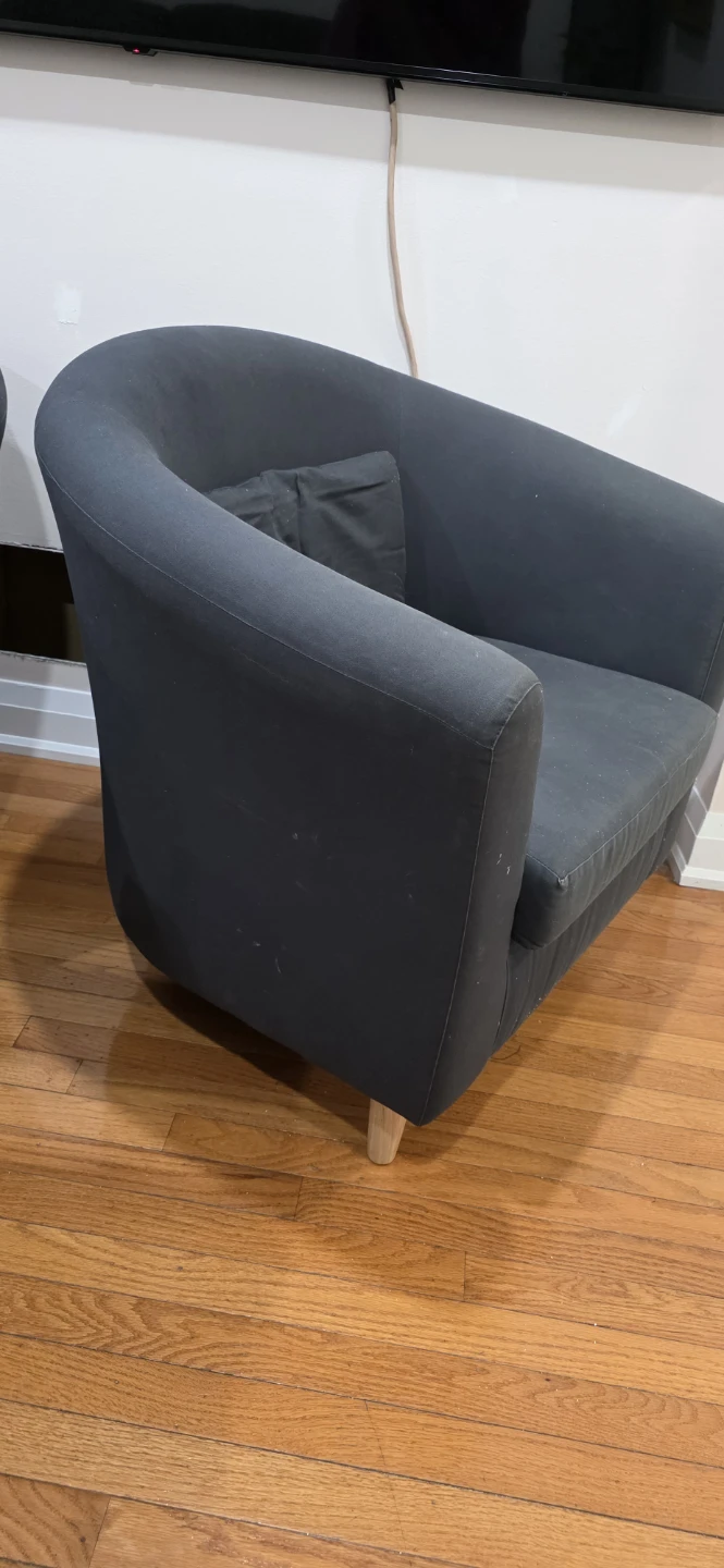 2 Modern Grey Barrel Chairs – Must Go ASAP - photo 3
