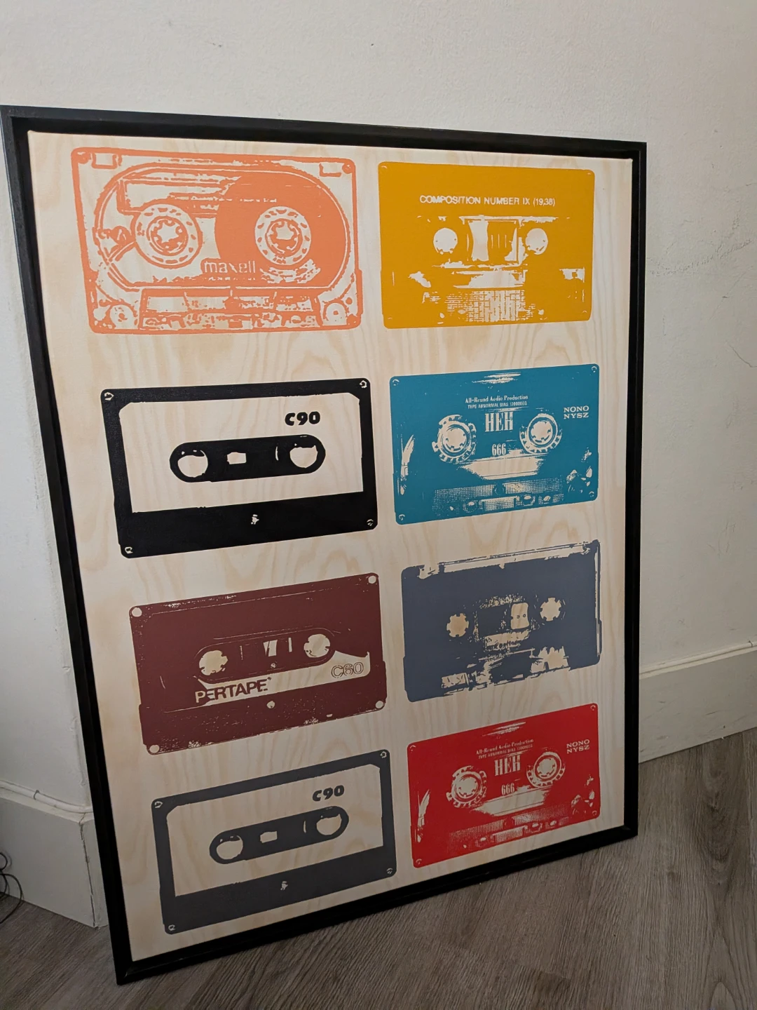 Framed Cassette Tape Art