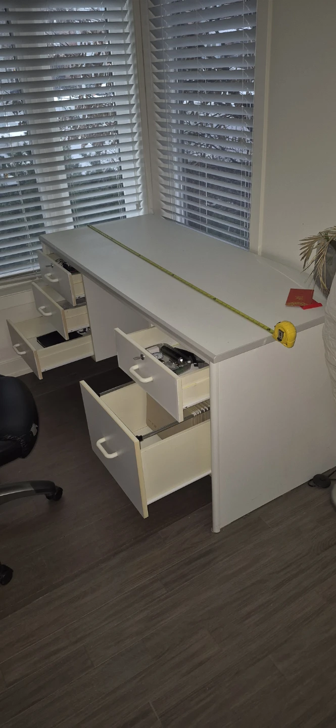 White Desk with Drawers - photo 2