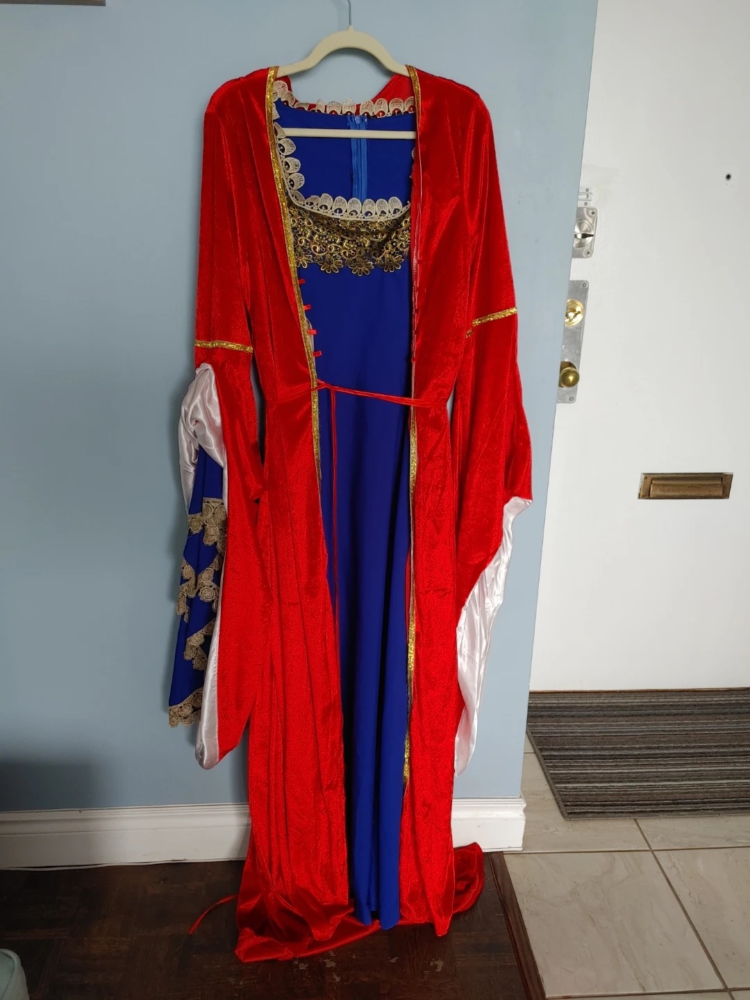 Renaissance Style Costume Dress - Red & Blue