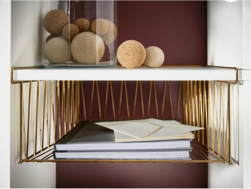 IKEA Kallax Gold Wire Basket Shelf Insert - photo 3