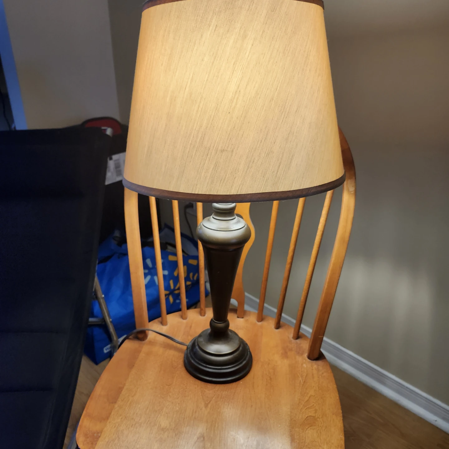 2 Table Lamps - Brown Base and Beige Shade