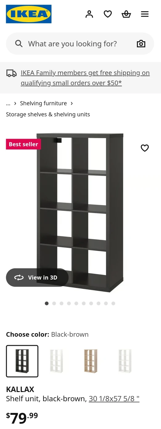 Big IKEA Kallax Shelf - Black - photo 2