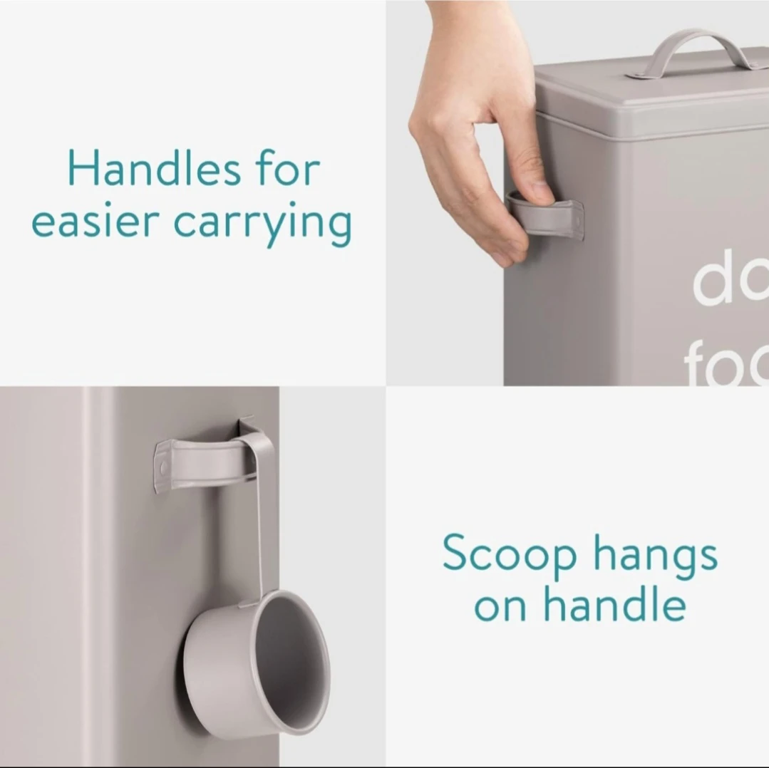 Navaris Dog Food Storage - Metal Container Bin for Pet ... - photo 4
