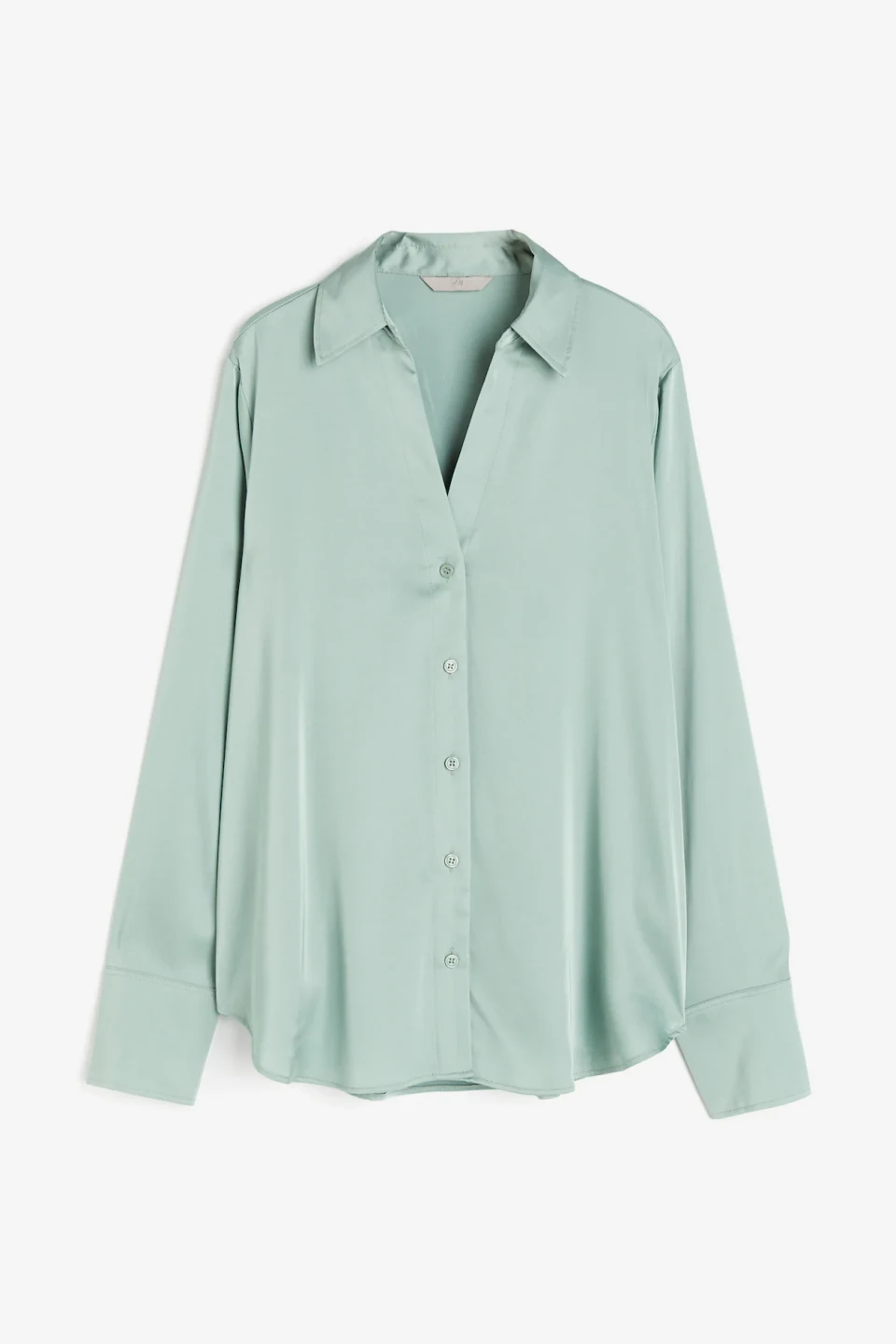 H&M Light Green Satin Blouse - Size XXL