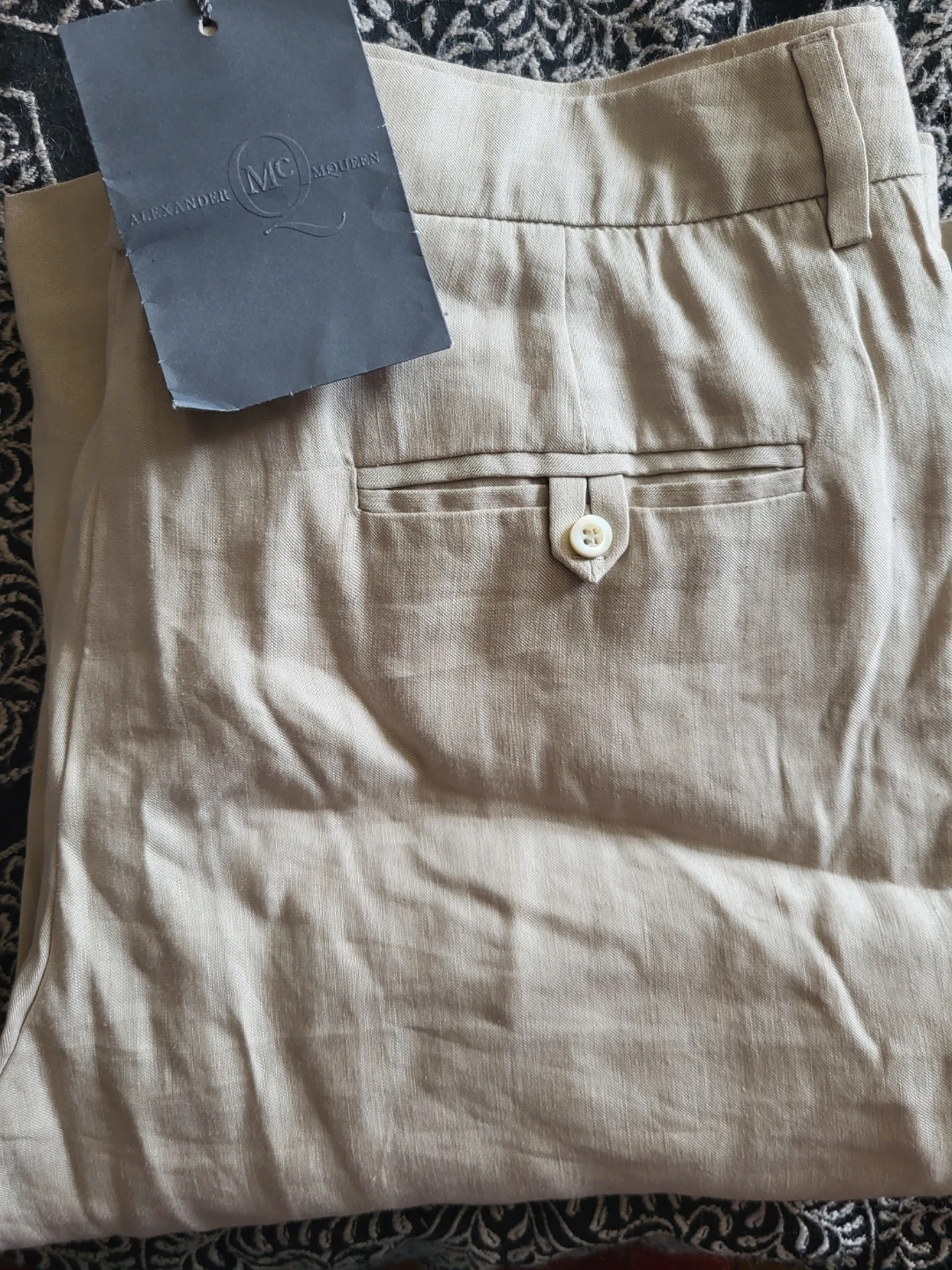 Alexander McQueen Linen Blend Trousers Size 44