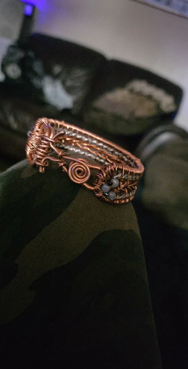 Handmade Copper Wire Cuff Bracelet - photo 2