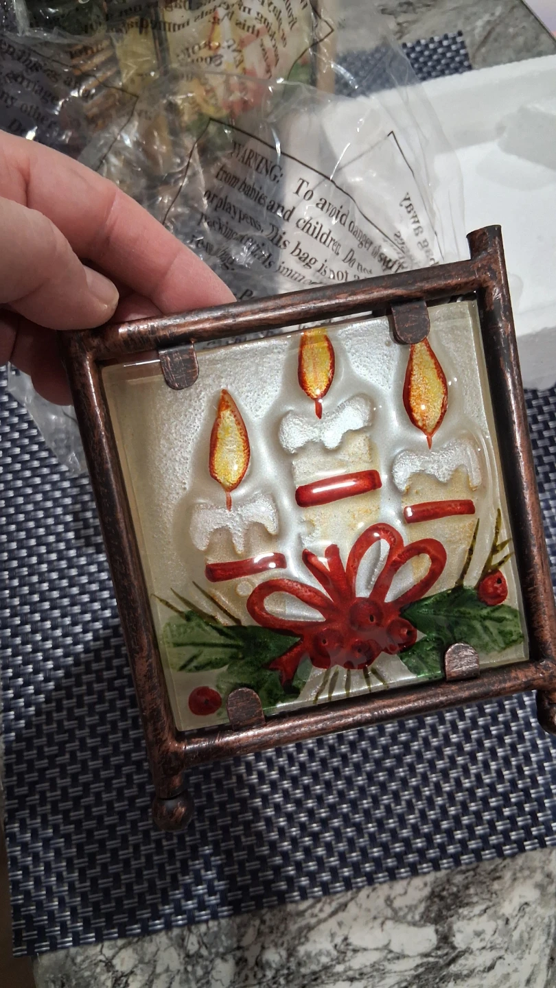 CANDLE.HOLDER, GLASS PANELS WITH METAL SUPPORT, NEW - photo 2
