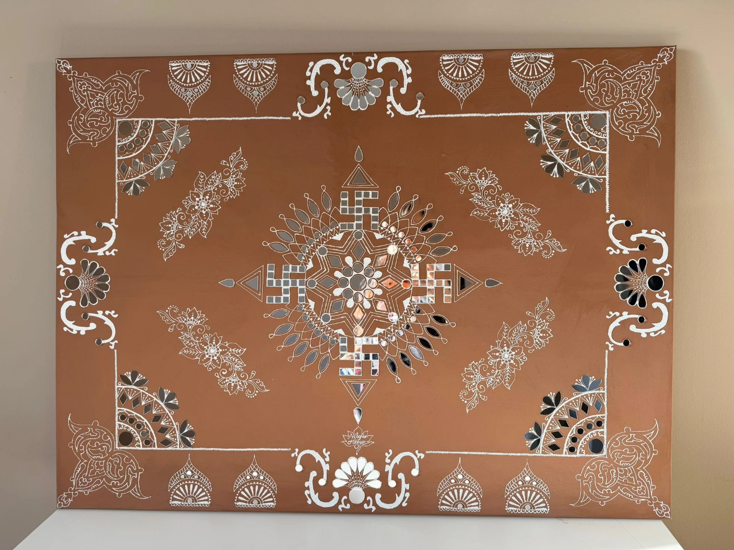 Handmade Mirrored Texture Wall Art
