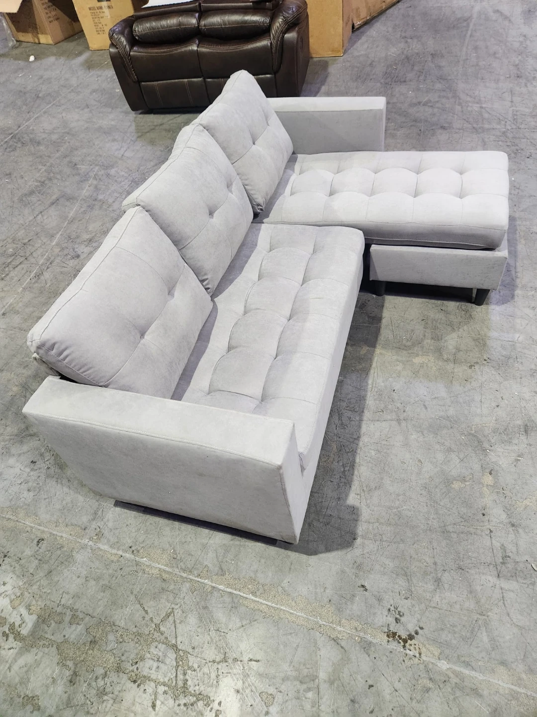 Light Grey Sectional Sofa - photo 2