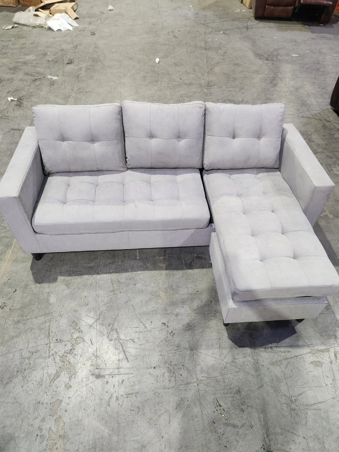 Light Grey Sectional Sofa - photo 3
