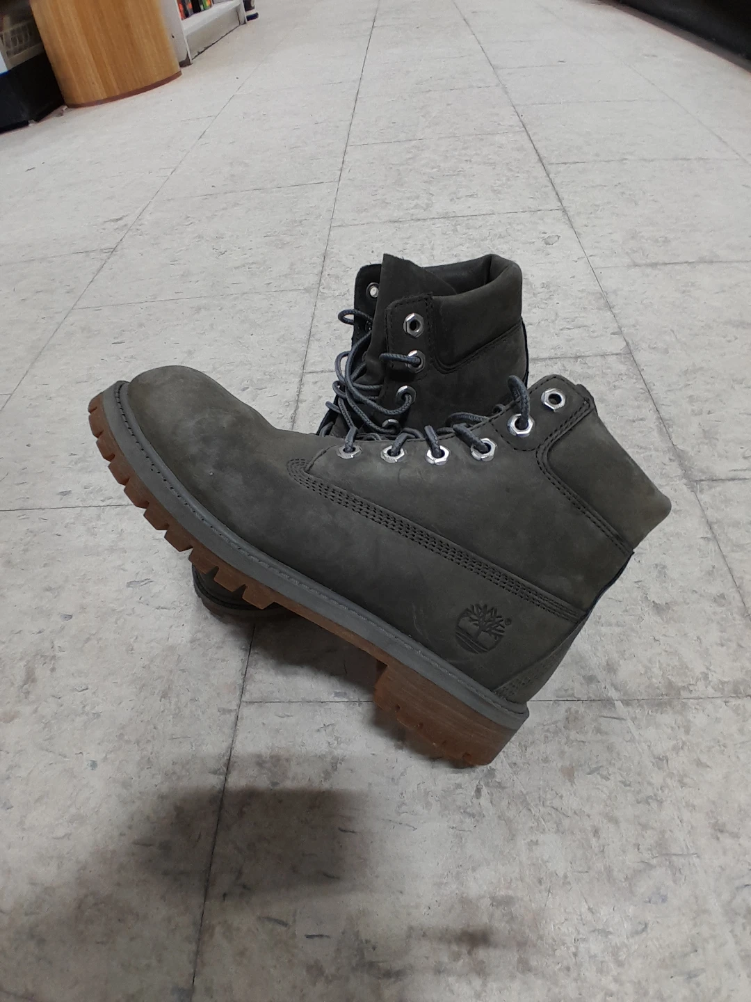Timberland Grey Suede Lace-Up Boots Size 4 or 22CM