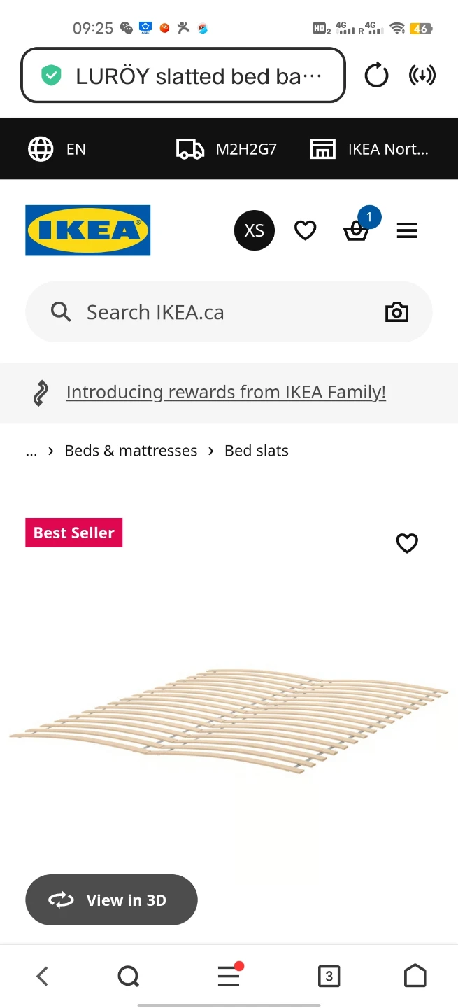 IKEA LURÖY slatted bed base full size