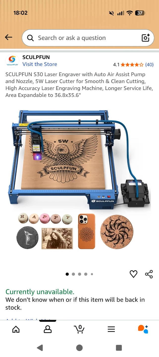 SCULPFUN S30 Laser Engraver w/ Auto Air Assist - photo 3